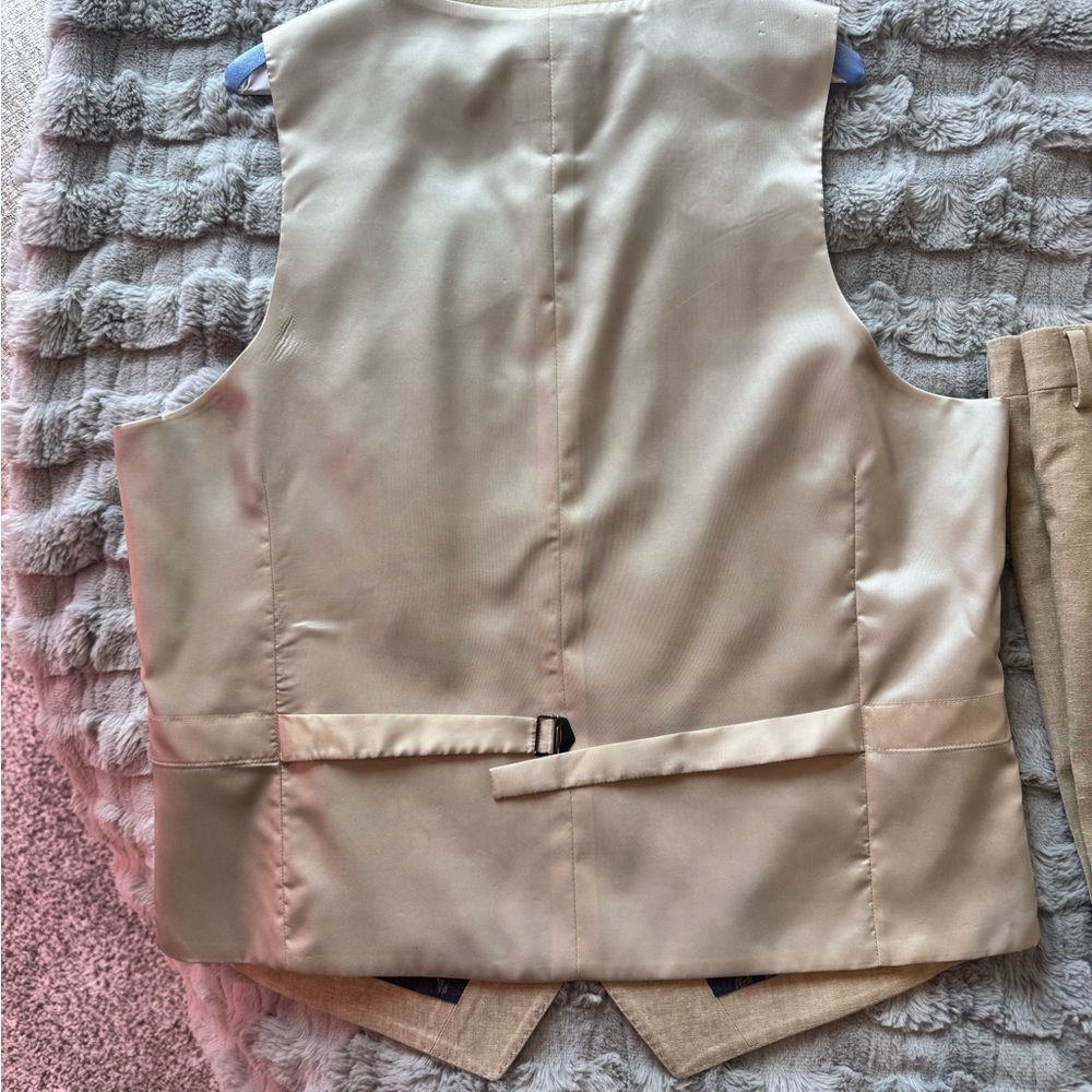 Joseph Abboud Tan Men's Suit Vest and Pants Set - Picture 3 of 7